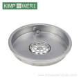 Circular stainless steel shower grate